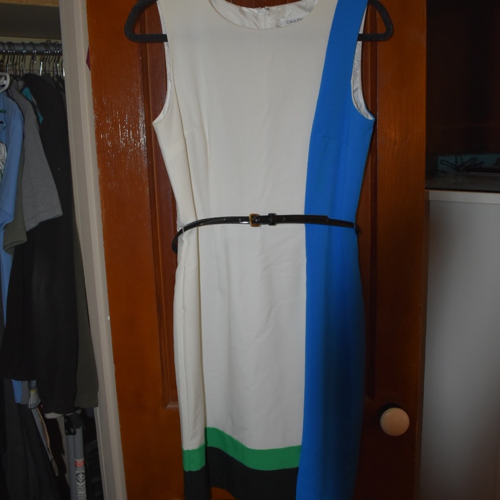 Belted sheath dress